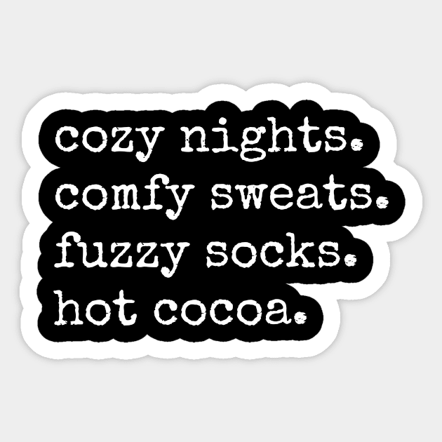 cozy nights comfy sweats fuzzy socks hot cocoa Sticker by martinroj